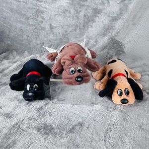 Tonka Pound‎ Puppies Newborns Plush Dog Toy Trio Vintage 80s Black, Brown, Tan